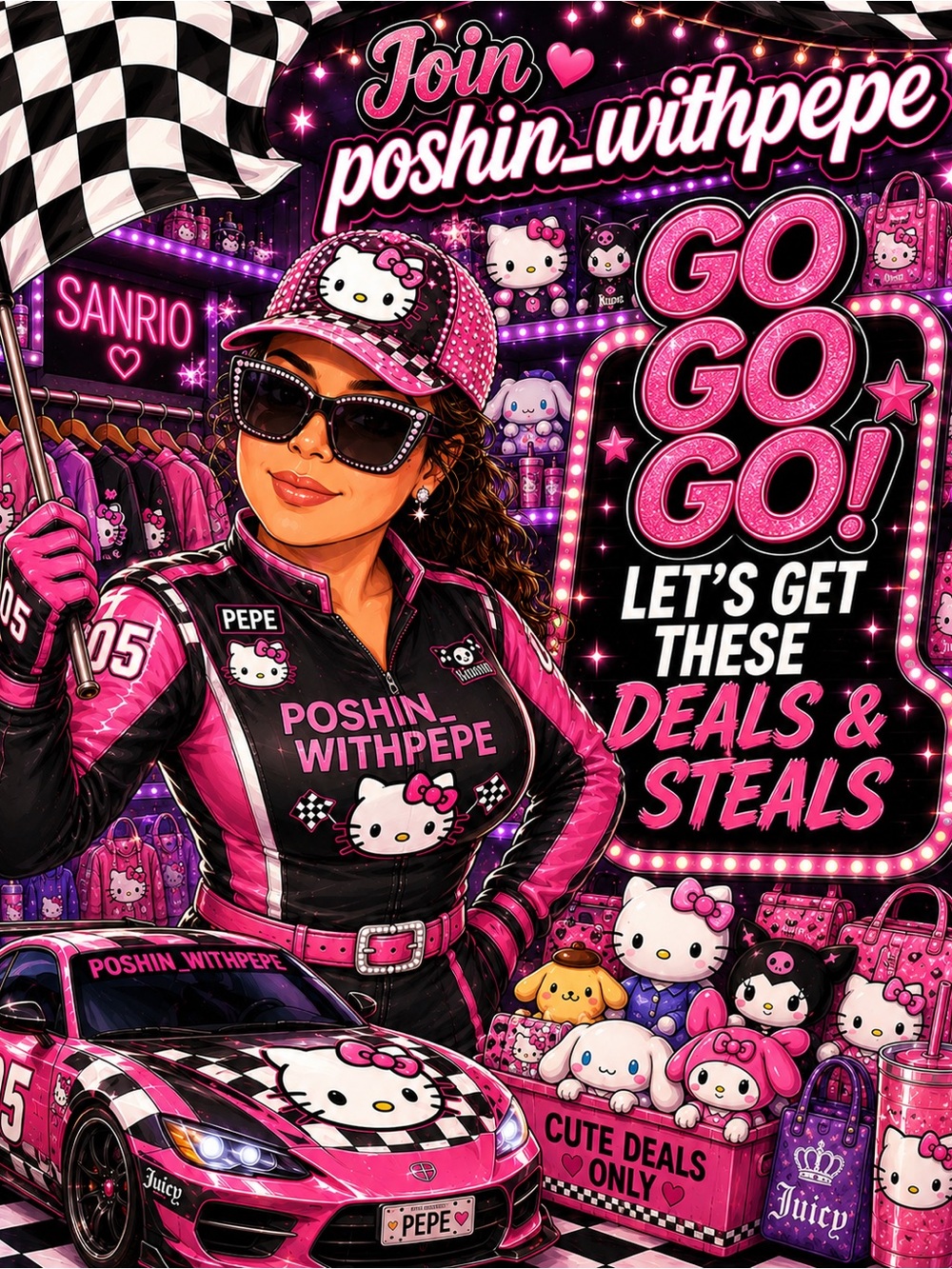 🏁Hello Kitty, bundles & unlisted Show flyer🏁